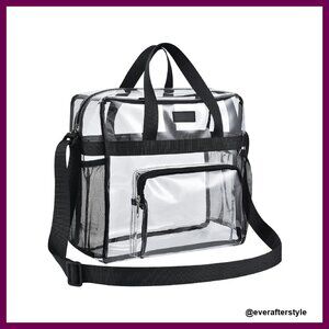 Clear Stadium Tote PVC Top-Handle Bag Concert Festival Approved Large Capacity